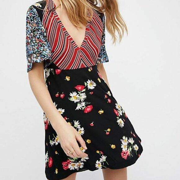 Free People Mix it Up Dress Sz 0 - Picture 1 of 7